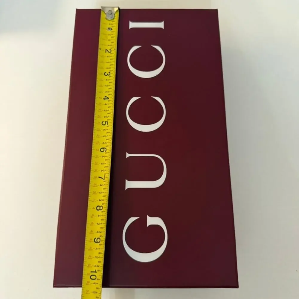 Gucci Burgundy Empty Shoe Box Gift Storage Box with Lid 10x6x2
